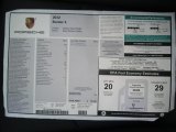 2012 Porsche Boxster S Window Sticker