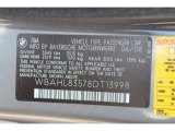 2008 BMW 7 Series 750i Sedan Info Tag