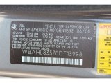 2008 BMW 7 Series 750i Sedan Info Tag