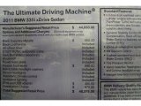 2011 BMW 3 Series 335i xDrive Sedan Window Sticker
