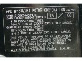 2009 Suzuki Grand Vitara XSport Info Tag