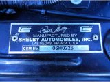 2006 Ford Mustang Shelby GT-H Coupe Info Tag