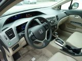 2012 Honda Civic EX Sedan Beige Interior