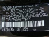 2009 Sienna Color Code for Black - Color Code: 202