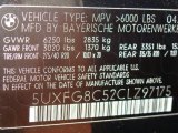 2012 BMW X6 xDrive50i Info Tag