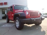 2010 Flame Red Jeep Wrangler Unlimited Sport 4x4 Right Hand Drive #52087116