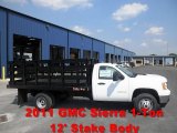 2011 Summit White GMC Sierra 3500HD Work Truck Regular Cab Stake Bed #52201258