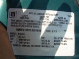 1996 Chevrolet Suburban K1500 4x4 Info Tag