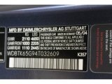 2004 CLK Color Code for Cadet Blue Metallic - Color Code: 357