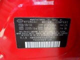 2010 Elantra Color Code for Chilipepper Red - Color Code: JA