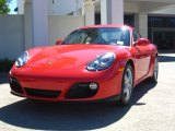 Guards Red Porsche Cayman in 2011