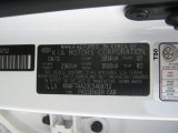 2012 Forte Color Code for Clear White - Color Code: UD