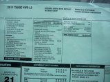 2011 Chevrolet Tahoe LS 4x4 Window Sticker