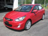 Boston Red Hyundai Accent in 2012