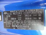 2011 Forte Koup Color Code for Corsa Blue - Color Code: HO