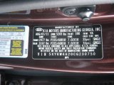 2012 Sorento Color Code for Dark Cherry - Color Code: IRR