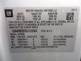 2012 Chevrolet Traverse LS Info Tag