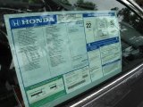 2011 Honda Accord EX-L Coupe Window Sticker