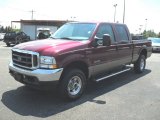 2004 Dark Toreador Red Metallic Ford F250 Super Duty Lariat Crew Cab 4x4 #53064504