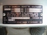 1983 Mercedes-Benz E Class 300 D Sedan Info Tag