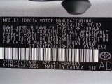2010 Matrix Color Code for Classic Silver Metallic - Color Code: 1F7