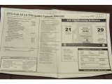 2012 Audi A5 2.0T quattro Cabriolet Window Sticker