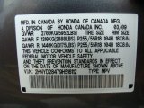 2009 Acura MDX Technology Info Tag