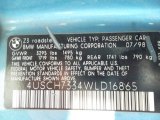 1998 BMW Z3 1.9 Roadster Info Tag