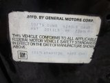 1976 Chevrolet Corvette Stingray Coupe Info Tag