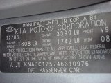 2004 Rio Color Code for Pewter Gray - Color Code: V9