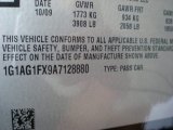 2010 Chevrolet Cobalt SS Coupe Info Tag
