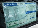 2011 Honda CR-Z EX Navigation Sport Hybrid Window Sticker