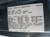 1998 Dodge Ram Van 1500 Passenger Conversion Info Tag