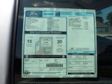 2011 Ford Ranger Sport SuperCab Window Sticker