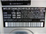 2006 SLK Color Code for Iridium Silver Metallic - Color Code: 775