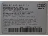 2009 Audi Q5 3.2 Premium quattro Info Tag