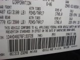 2006 Durango Color Code for Brilliant Black - Color Code: PXR