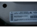 2001 Buick Century Limited Info Tag