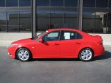 Laser Red Saab 9-3 in 2008