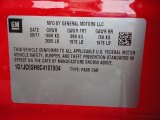 2012 Chevrolet Sonic LT Hatch Info Tag