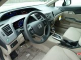 2012 Honda Civic LX Sedan Beige Interior