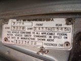 1974 Alfa Romeo GTV 2000 Info Tag