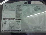 2012 Toyota Camry L Window Sticker