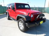 2010 Flame Red Jeep Wrangler Unlimited Rubicon 4x4 #54913097