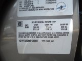 1999 Chevrolet Corvette Convertible Info Tag