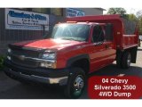 2004 Victory Red Chevrolet Silverado 3500HD Extended Cab 4x4 Dump Truck #55138221