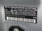 2004 SL Color Code for Brilliant Silver Metallic - Color Code: 744