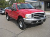 Red Ford F350 Super Duty in 2002
