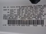 2008 Toyota Tacoma Regular Cab Info Tag