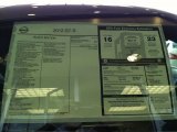 2012 Nissan GT-R Black Edition Window Sticker